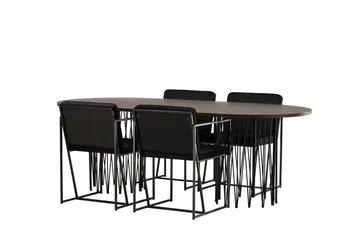 Stone Matgrupp 220 cm Oval med 4 Richmond stolar - Svart - Products - Möbler - Bord & matgrupp - Matgrupp