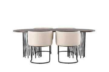 Stone Matgrupp 220 cm Oval med 4 Simrishamn stolar - Beige - Products - Möbler - Bord & matgrupp - Matgrupp