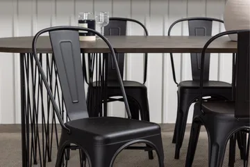 Stone Matgrupp 220 cm Oval med 4 Tempe Stolar - Svart - Products - Möbler - Bord & matgrupp - Matgrupp