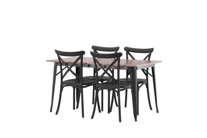 Tempe Matgrupp 140 cm Rektangulär med 4 Crosett stolar - Svart - Products - Möbler - Bord & matgrupp - Matgrupp