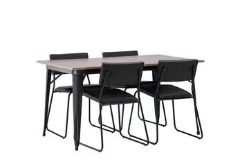 Tempe Matgrupp 140 cm Rektangulär med 4 Kenth Stolar - Svart - Products - Möbler - Bord & matgrupp - Matgrupp