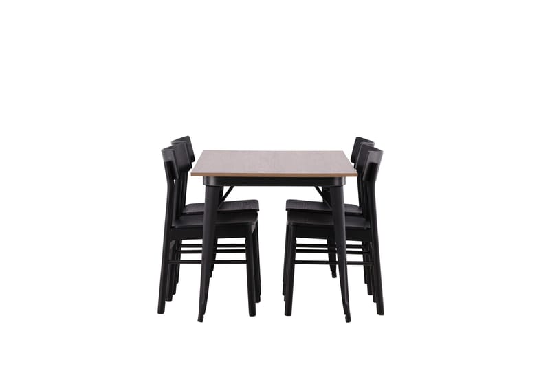 Tempe Matgrupp 140 cm Rektangulär med 4 Montros stolar - Svart - Products - Möbler - Bord & matgrupp - Matgrupp