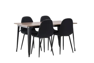 Tempe Matgrupp 140 cm Rektangulär med 4 Polar stolar - Svart - Products - Möbler - Bord & matgrupp - Matgrupp