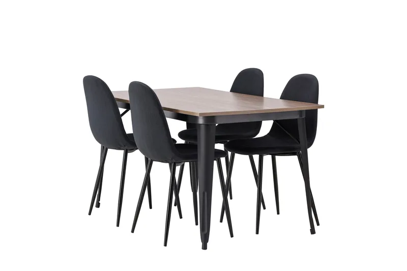 Tempe Matgrupp 140 cm Rektangulär med 4 Polar stolar - Svart - Products - Möbler - Bord & matgrupp - Matgrupp