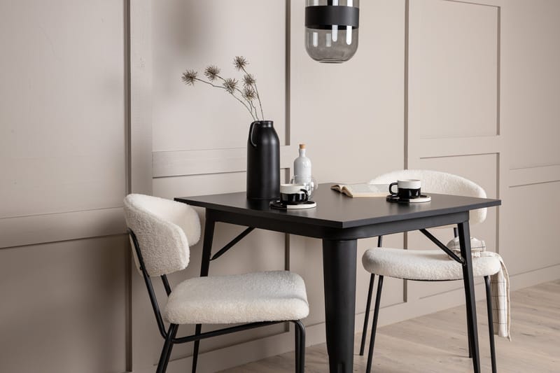 Tempe Matgrupp 80 cm Rektangul är med 2 Chico Stolar - Svart - Products - Möbler - Bord & matgrupp - Matgrupp