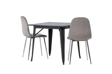 Tempe Matgrupp 80 cm Rektangulär med 2 Eva stolar - Svart - Products - Möbler - Bord & matgrupp - Matgrupp