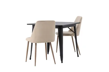 Tempe Matgrupp 80 cm Rektangulär med 2 Night Stolar - Svart - Products - Möbler - Bord & matgrupp - Matgrupp