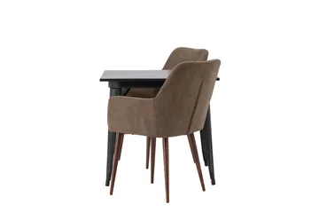 Tempe Matgrupp 80 cm Rektangulär med 2 Tomorrow stolar - Brun - Products - Möbler - Bord & matgrupp - Matgrupp