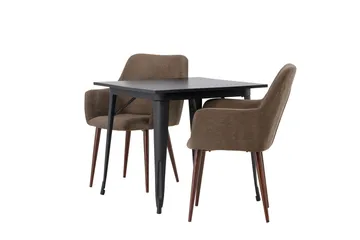 Tempe Matgrupp 80 cm Rektangulär med 2 Tomorrow stolar - Brun - Products - Möbler - Bord & matgrupp - Matgrupp