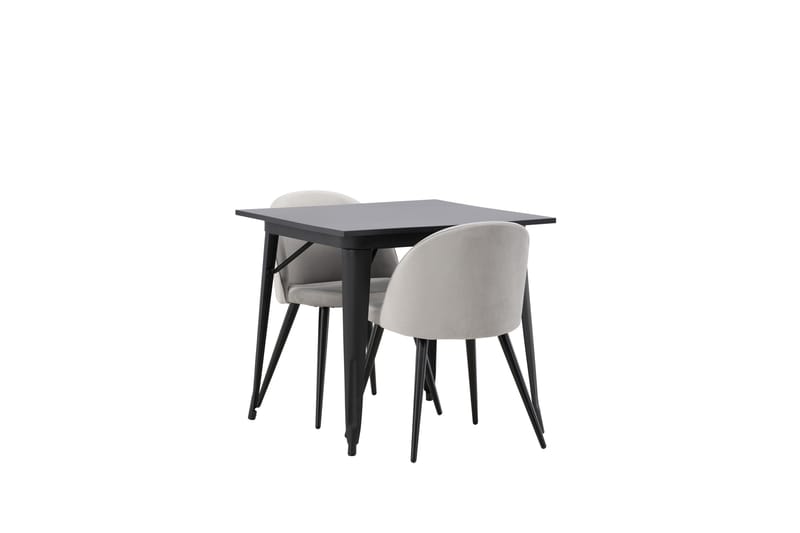Tempe Matgrupp 80 cm Rektangulär med 2 Velvet stolar - Svart - Products - Möbler - Bord & matgrupp - Matgrupp