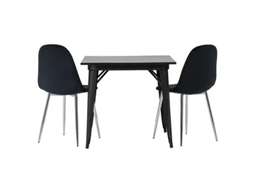 Tempe Matgrupp 80 cm Rektangulär med 2 Polar stolar - Svart - Products - Möbler - Bord & matgrupp - Matgrupp