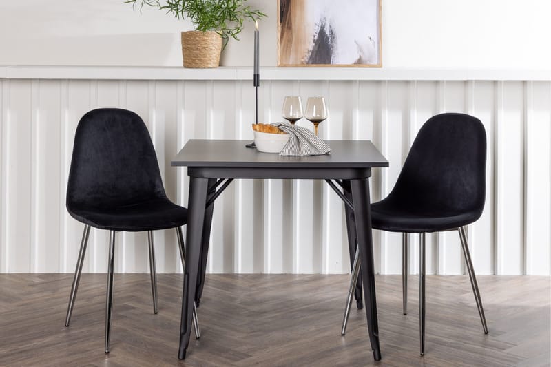 Tempe Matgrupp 80 cm Rektangulär med 2 Polar stolar - Svart - Products - Möbler - Bord & matgrupp - Matgrupp