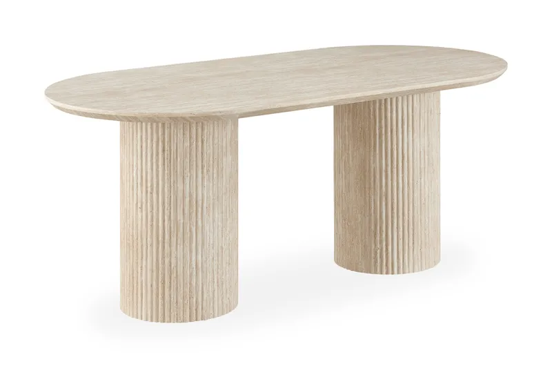 Uppveda Ovalt Matbord 180x90 cm Travertin Utseende - Beige - Products - Möbler - Bord & matgrupp - Matbord & köksbord