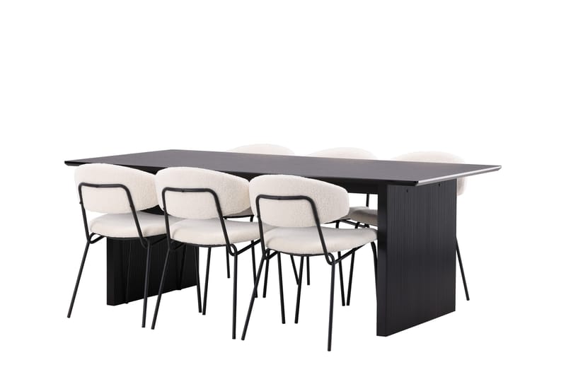 Vail Matgrupp 200 cm Rektangulär med 6 Chico Stolar - Svart - Products - Möbler - Bord & matgrupp - Matgrupp