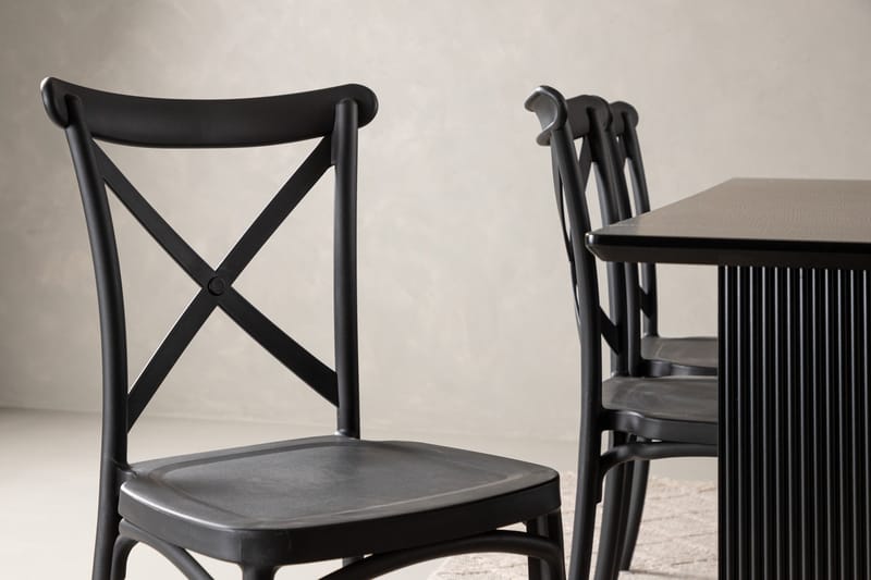 Vail Matgrupp 200 cm Rektangulär med 6 Crosett stolar - Svart - Products - Möbler - Bord & matgrupp - Matgrupp