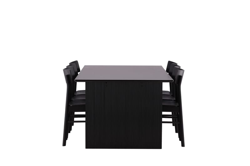 Vail Matgrupp 200 cm Rektangulär med 6 Montros stolar - Svart - Products - Möbler - Bord & matgrupp - Matgrupp