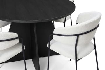 Vera Matgrupp runt 110 cm Svart med 4 Karol Matstolar - Svart - Products - Möbler - Bord & matgrupp - Matgrupp