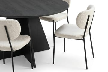 Vera Matgrupp runt 130 cm Svart med 6 Gemmiano Matstolar - Svart - Products - Möbler - Bord & matgrupp - Matgrupp