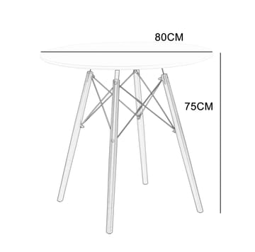 Vilgot runt matbord Ø80 cm - Vit / Trä - Vit/Trä - Products - Möbler - Bord & matgrupp - Matbord & köksbord