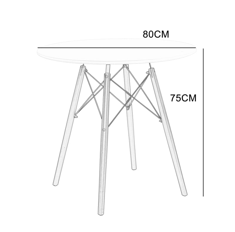 Vilgot runt matbord Ø80 cm - Vit / Trä - Vit/Trä - Products - Möbler - Bord & matgrupp - Matbord & köksbord