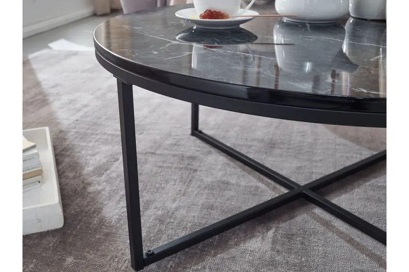 Willowdale Soffbord 80 cm Runt - Svart/Grå - Products - Möbler - Bord & matgrupp - Soffbord