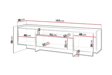Bellia Tv-skåp 197x38 cm - Beige - Products - Möbler - TV- & Mediamöbler - TV-skåp