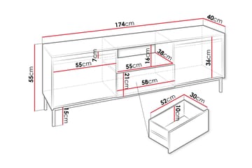 Bjurholm Tv-bänk 174 cm - Vit - Products - Möbler - TV- & Mediamöbler - TV bänk & mediabänk