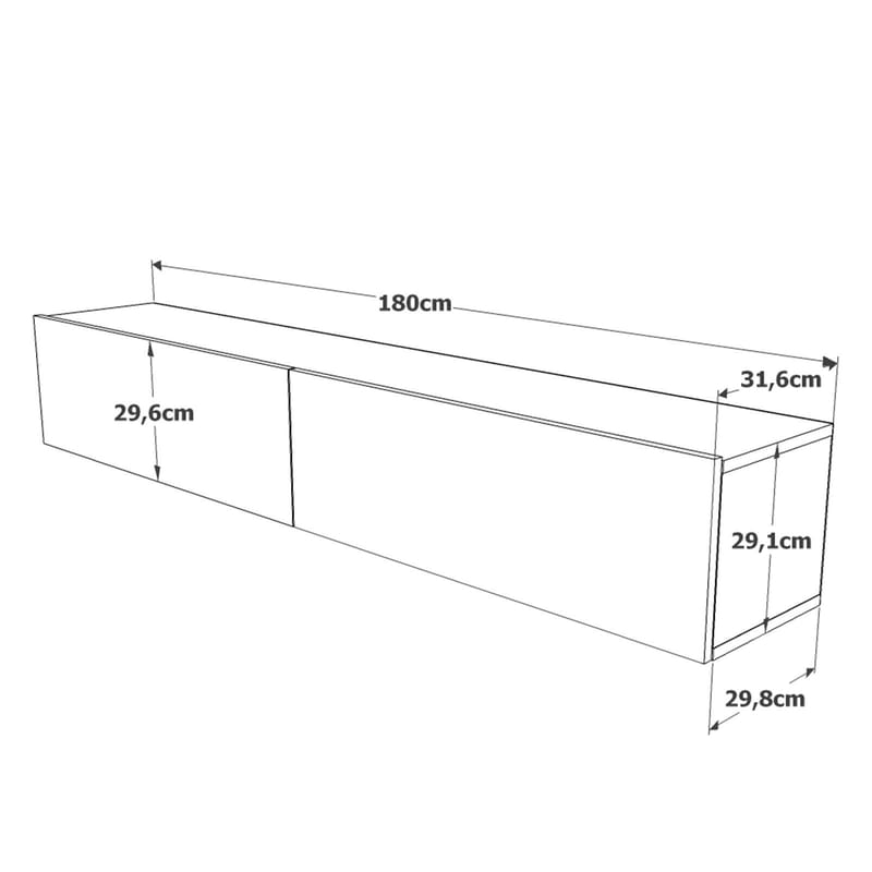 Canto TV-bänk 180x29,6x29,8 cm - Ek - Products - Möbler - TV- & Mediamöbler - TV bänk & mediabänk