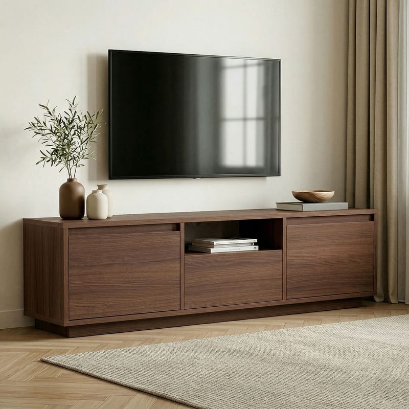 Domar Tv-bänk med Förvaring 160 cm - Valnöt - Products - Möbler - TV- & Mediamöbler - TV bänk & mediabänk