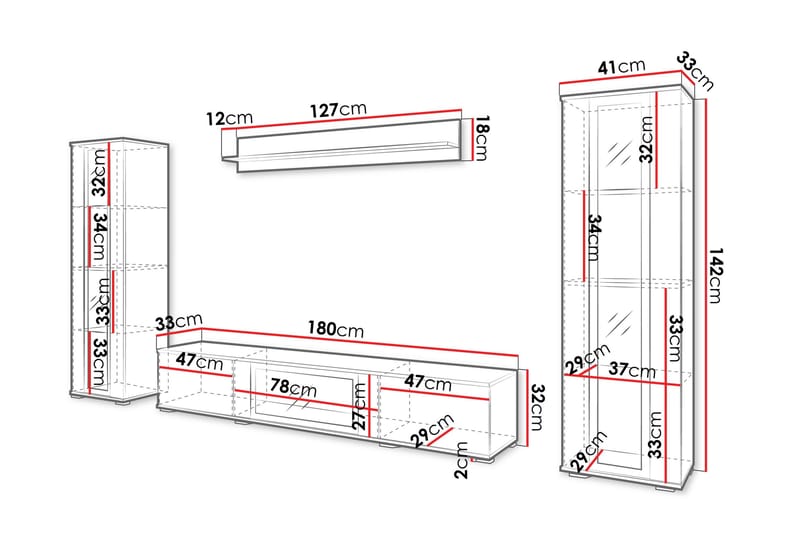 Gamal Tv-möbelset - Rosa - Products - Möbler - TV- & Mediamöbler - TV-möbelset