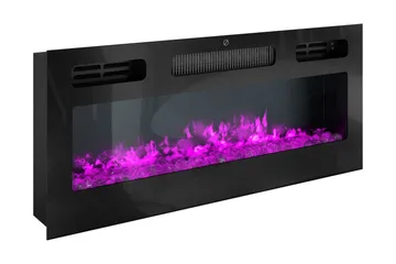 Glenndale Tv bänk med Förvaring + LED kamin + Belysning 190 - Svart - Products - Möbler - TV- & Mediamöbler - TV-skåp