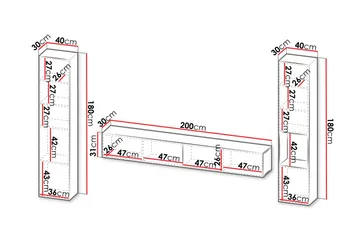 Kangana Tv-möbelset - Svart - Products - Möbler - TV- & Mediamöbler - TV-möbelset