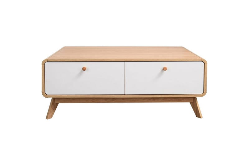 Lowboard Cassie 100x51x40 cm, Ek/Vit - 100x51x40 cm, Ek/Vit - Products - Möbler - TV- & Mediamöbler - TV bänk & mediabänk