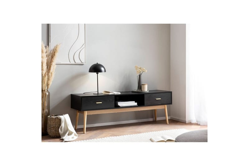 Lowboard Wohnling Ek folierad 2 lådor modern med förvaring modern - Products - Möbler - TV- & Mediamöbler - TV-skåp