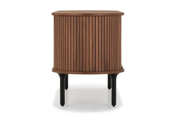 Noira Oval TV bänk Valnöt 150x45 cm Ribbad - Mörkbrunt / Brunt Trä - Products - Möbler - TV- & Mediamöbler - TV bänk & mediabänk