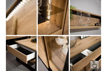 Quant 41x155 cm - Ek/Svart - Products - Möbler - TV- & Mediamöbler - TV bänk & mediabänk