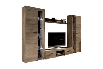 Rumba TV-möbelset 300x34x190 cm - Beige/Brun - Products - Möbler - TV- & Mediamöbler - TV-möbelset