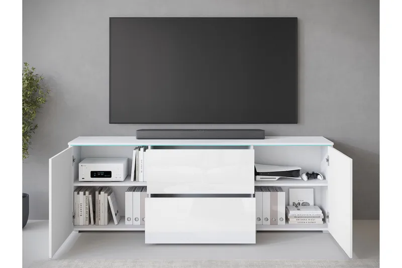 Sherie Tv-bänk 180 cm - Svart - Products - Möbler - TV- & Mediamöbler - TV bänk & mediabänk