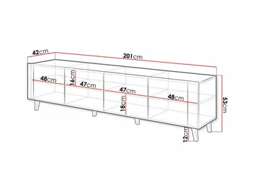 Strontian Tv-skåp 201 cm Scandinavian Choice White - Products - Möbler - TV- & Mediamöbler - TV-sk åp