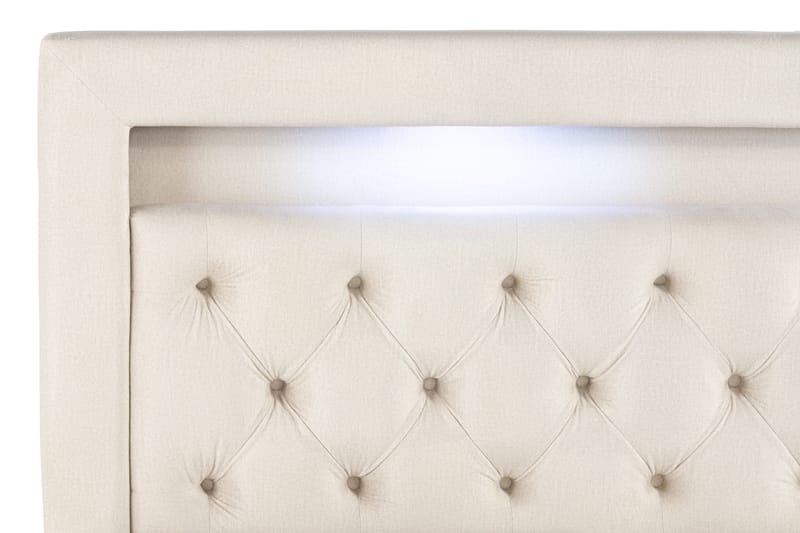 Alessia Komplett Sängpaket med Förvaring LED-belysning 160x200 cm - Biege - Products - Möbler - Säng - Säng med förvaring