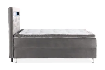 Alessia Komplett Sängpaket med Förvaring LED-belysning 160x200 cm - Mörkgrå - Products - Möbler - Säng - Säng med förvaring