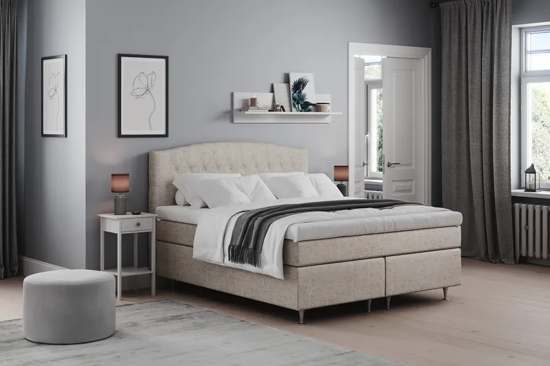 Belda Kontinentalsäng 160x200Medium - Beige - Products - Möbler - Säng - Kontinentalsäng