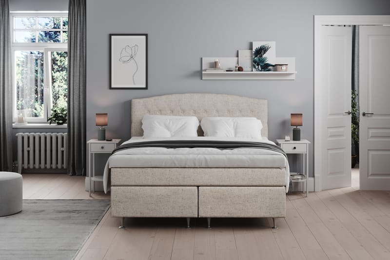 Belda Sängpaket 160x200 Fast - Beige - Products - Möbler - Säng - Kontinentalsäng