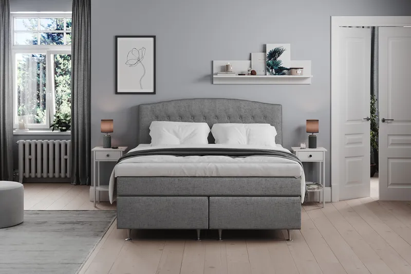 Belda Sängpaket 160x200 Fast - Grå - Products - Möbler - Säng - Kontinentalsäng