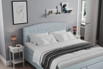 Belda Sängpaket 180x200 Fast/Medium - Ljusblå - Products - Möbler - Säng - Kontinentalsäng