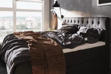 Boxy Box Bed 160x200 cm - Svart/Grå - Products - Möbler - Säng - Säng med förvaring