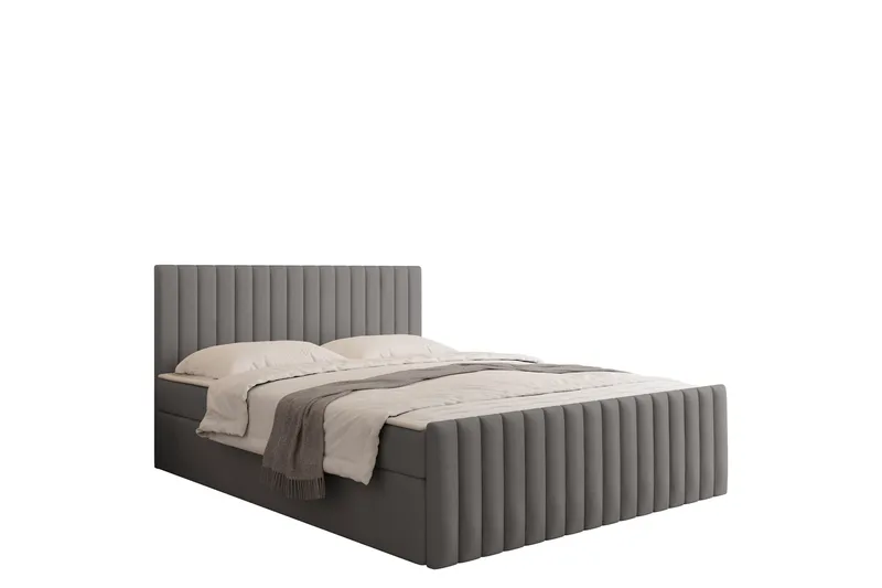 Calrosor Sängpaket Kontinentalsäng med Förvaring 140x200 cm, Grå