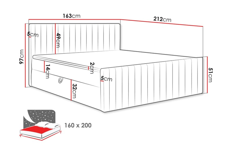 Calrosor Sängpaket Kontinentalsäng med Förvaring 160x200 cm - Grön - Products - Möbler - Säng - Komplett sängpaket