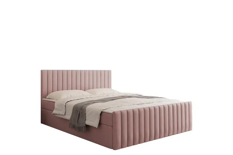 Calrosor Sängpaket Kontinentalsäng med Förvaring 160x200 cm, Rosa