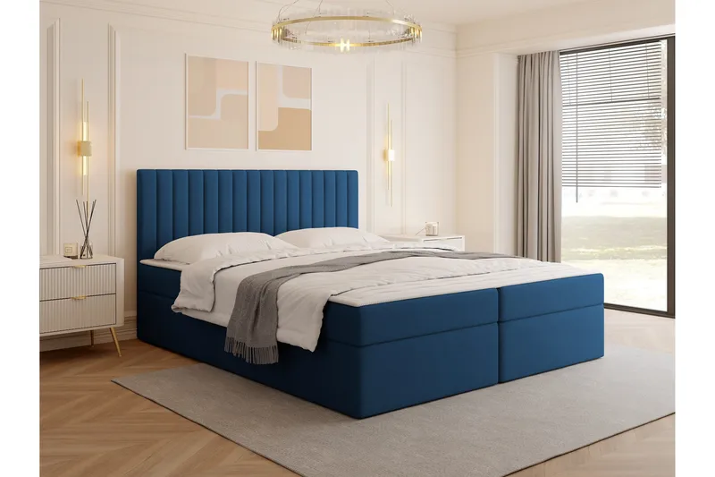 Calrosor Sängpaket Kontinentalsäng med Förvaring 180x200 cm - Blå - Products - Möbler - Säng - Komplett sängpaket